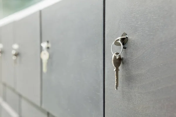 Small cupboards with key — 스톡 사진