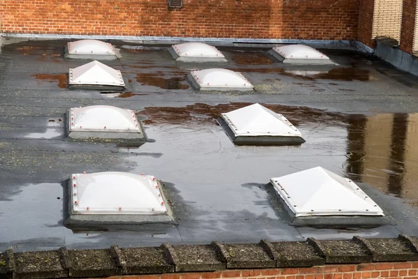 Plastic Dome on a flat roof of an industrial building