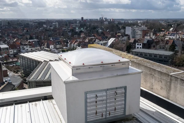 Cúpula Plástico Techo Plano Edificio Industrial — Foto de Stock