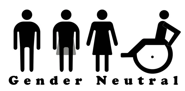 Ein Zeichen Für Die Toilette Sowohl Männlich Als Auch Weiblich — Stockvektor