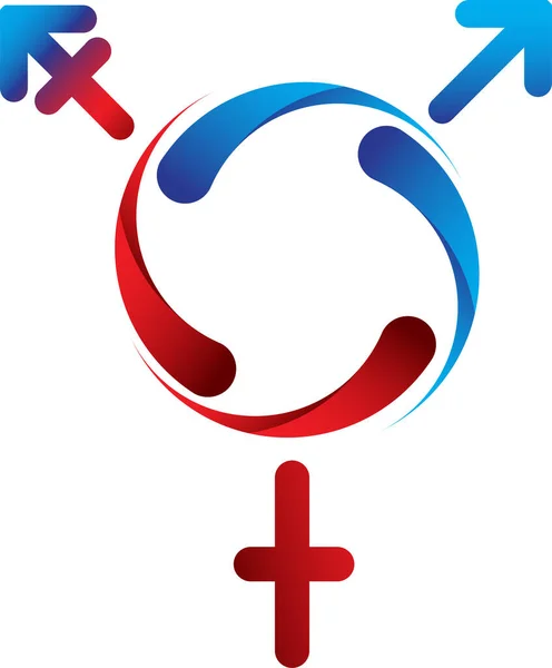 Ein Zeichen Weiblicher Männlicher Geschlechtsillusionierer — Stockvektor