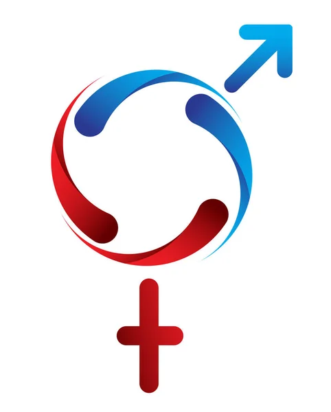 Знак Жінки Чоловічий Гендерний Неграмотник — стоковий вектор