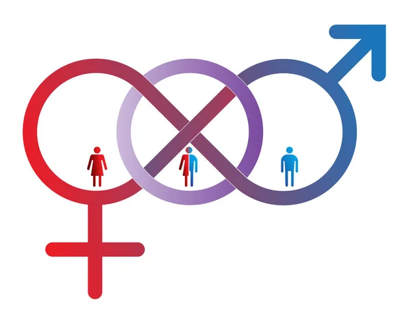 女性男性性别鉴赏家的一个标志 — 图库矢量图片