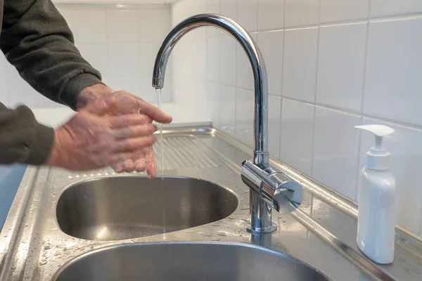 Dessa Corona Gånger Det Bäst Att Tvätta Händerna Mycket Väl — Stockfoto