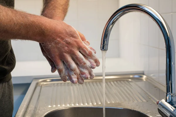 Deze Corona Tijden Het Het Beste Handen Goed Regelmatig Wassen — Stockfoto