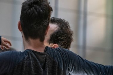 dancers mooving, contact improvisation, detail