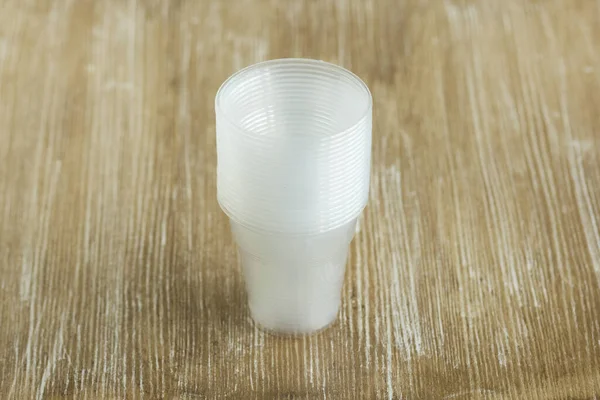 Pila Vasos Plástico Vacíos Cien Mililitros Para Plántulas Esquejes Enraizamiento — Foto de Stock