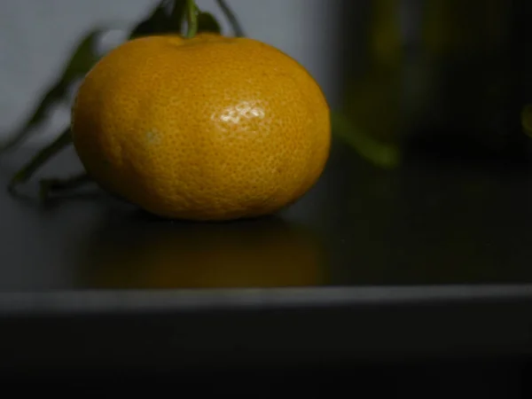 Macro Natura Morta Con Mandarini Arancioni Dalla Spagna Foglie Con — Foto Stock