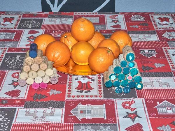 Bodegón Frutas Naranja Mediados Diciembre Imágenes de stock libres de derechos