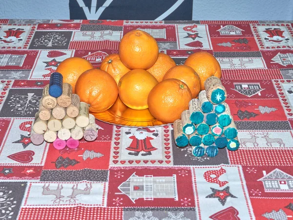 Stillleben Orangefarbener Früchte Mitte Dezember Stockfoto