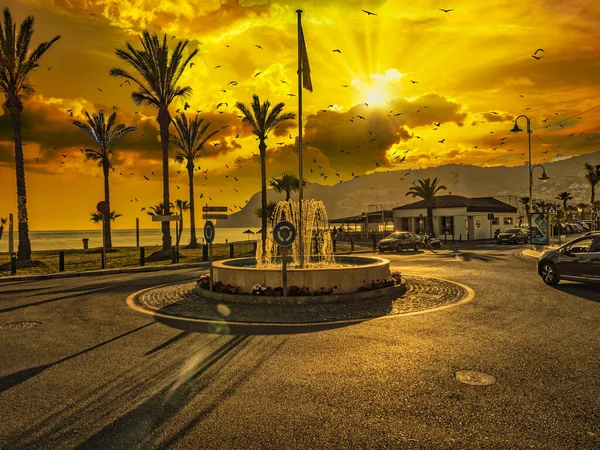 Spaziergang Strand Der Stadt Herradura Granada Morgen Den Goldenen Stunden — Stockfoto