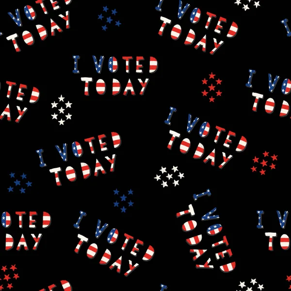 Elezioni di voto sfondo senza soluzione di continuità. Ho votato oggi lettere disegnate a mano con motivo a ripetizione della bandiera americana. USA ispirazione elettorale — Foto Stock