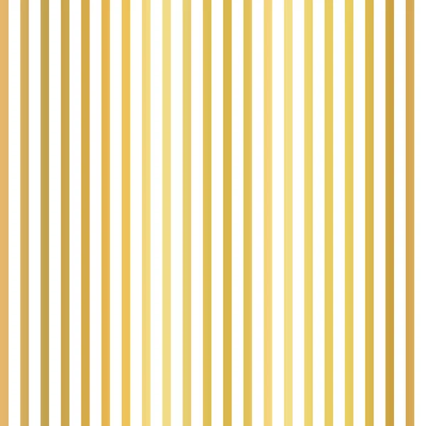 Foglio d'oro strisce sottili verticali sfondo vettoriale senza soluzione di continuità. Strisce metalliche dorate su texture bianca a motivo ripetuto . — Vettoriale Stock
