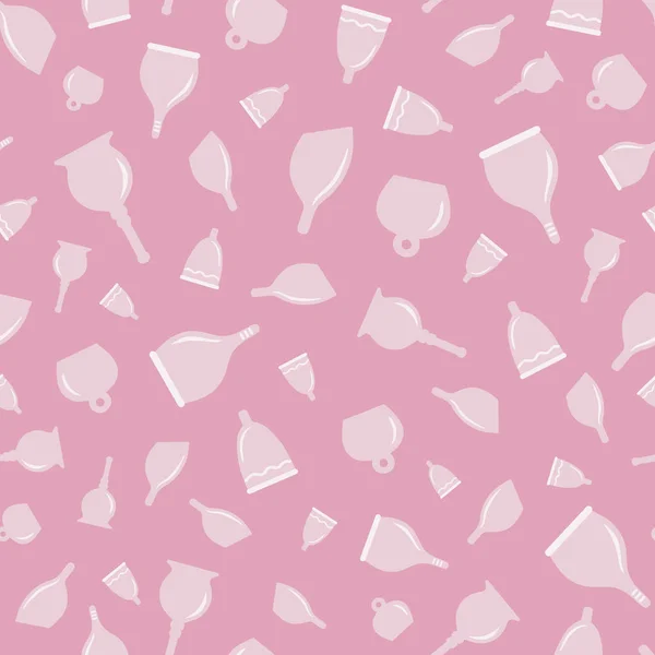 Pembe tek renkli sıfır atık adet bardakları kumaş, ambalaj, duvar kağıdı, poster veya diğer projeler için dikişsiz vektör şablonu arka planı.
