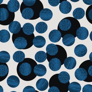 Dokulu katmanlı daireleri olan soyut geometrik dikişsiz desen. Moda el çizimi vektör dokuları. Kağıt, kapak, kumaş, iç dekorasyon, duvar kağıdı ve diğer kullanıcılar için modern soyut tasarım.