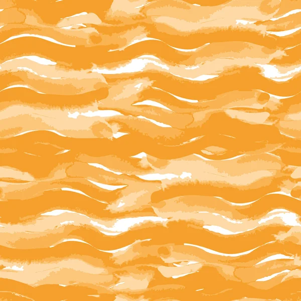 Waterverf borstel streelt golven vector naadloze herhaling patroon achtergrond in geel en wit kleuren voor stof, behang, papier, uitnodigingen of achtergronden. — Stockvector