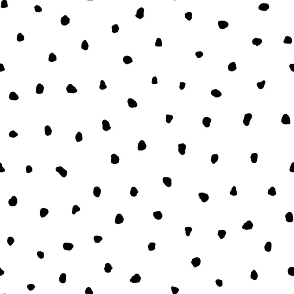 Siyah grunge düzensiz polka noktaları vektörsüz beyaz arkaplan deseni.