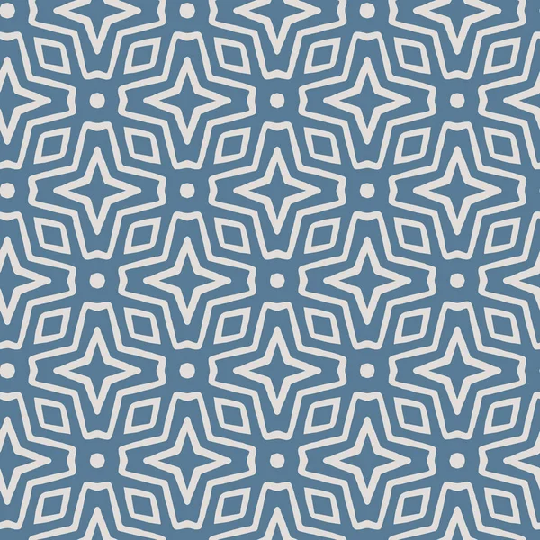 Mavi soyut geometrik dikişsiz vektör şablonu duvar kağıdı, kumaş, kağıt, tekstil veya yapıştırma kitabı için modern kabile arka planı. El çizimi.