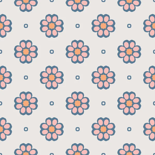 Einfaches Blumenmuster. Vektor minimalistische nahtlose Textur mit Blütenformen. Abstrakter minimaler geometrischer Hintergrund. Gestaltungselemente für Dekor, Textil, Bettwäsche, Stoff, Drucke, Verpackung — Stockvektor