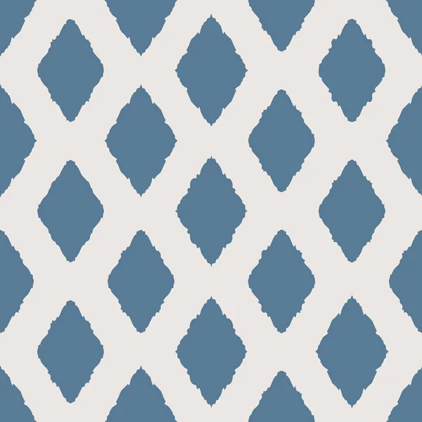 Ikat azul com formas de diamante sem costura vetor étnico padrão de fundo para tecido, papel de parede, envoltório do presente, scrapbooking projeções ou fundos . — Vetor de Stock