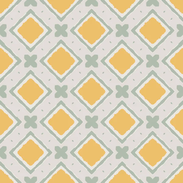 Motif géométrique dans les couleurs vert émeraude jaune, fond vectoriel sans couture pour textile de mode, tissu, papier, arrière-plans . — Image vectorielle