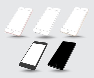 Gerçekçi akıllı telefon modeli seti. 