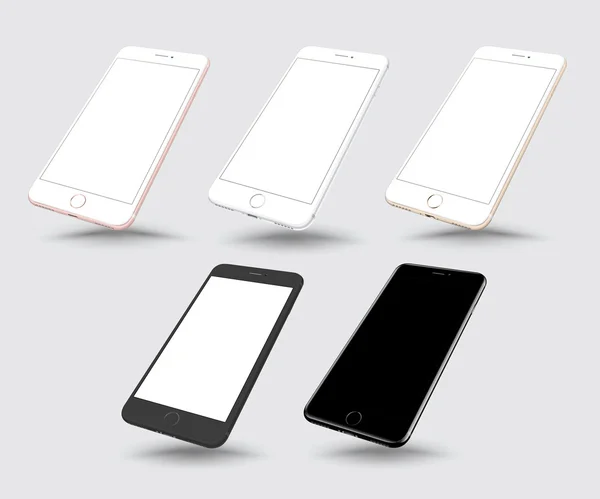 Set of realistic smartphone mockup. — Stock Vector