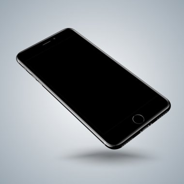 Siyah vektör akıllı telefon mockup perspektif
