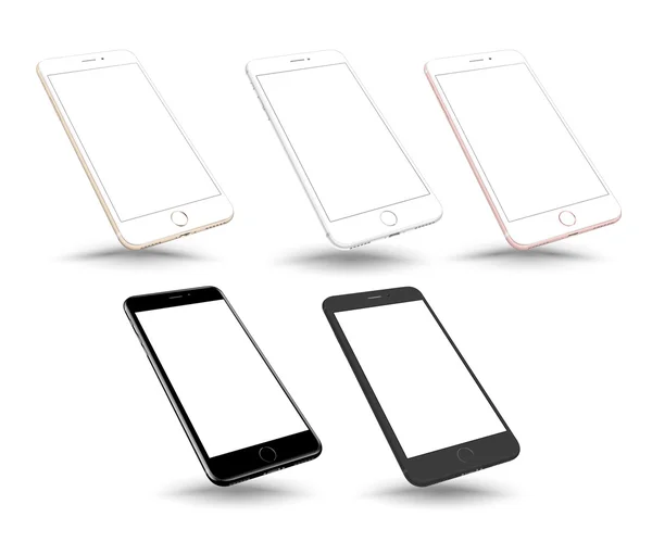 Realistico smartphone vettoriale impostare la prospettiva mockup . — Vettoriale Stock