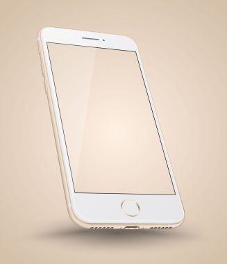 Yeni gerçekçi altın smartphone mockup bakış açısı.