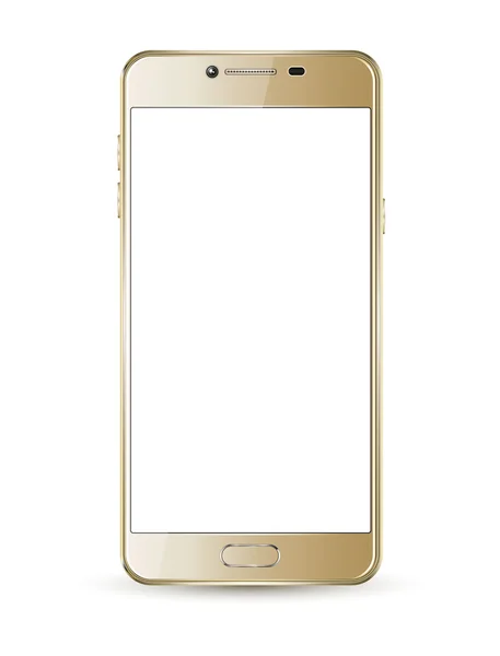 Gold smartphone mock-up. — Stockový vektor