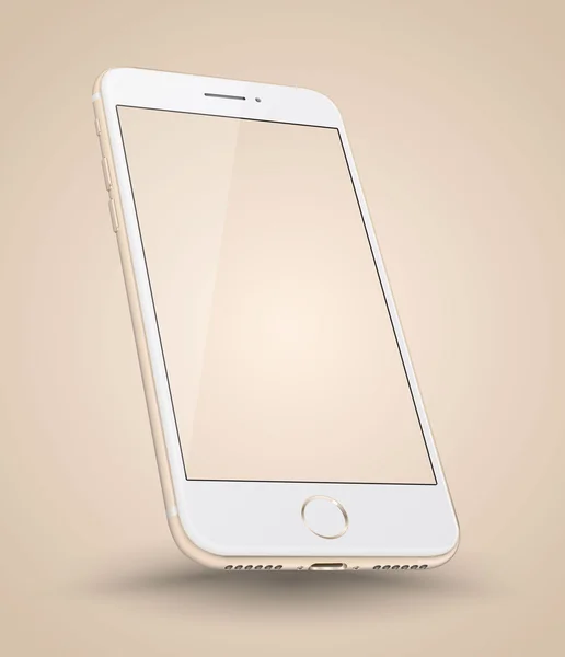 Neue realistische Gold-Smartphone-Attrappe. — Stockvektor