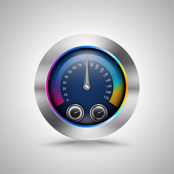 Shiny Colorful Speedometer isolated. — Stock Vector