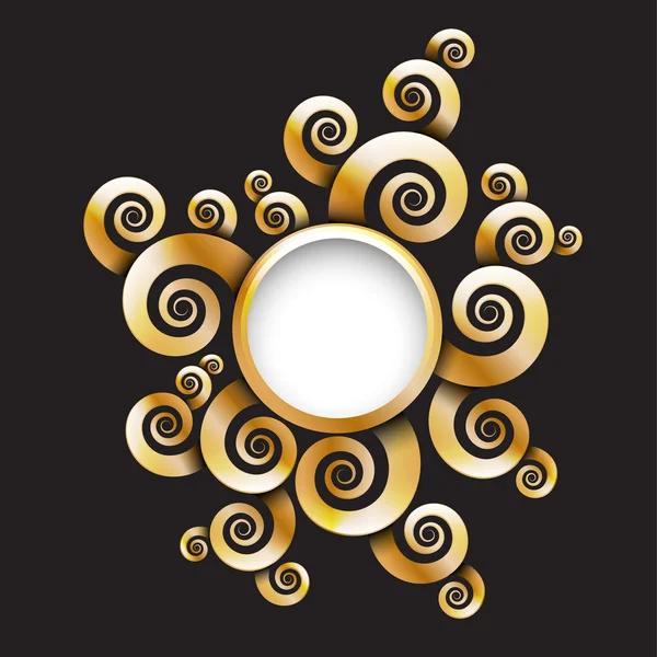 Золоті спіралі круг банер . — стоковий вектор