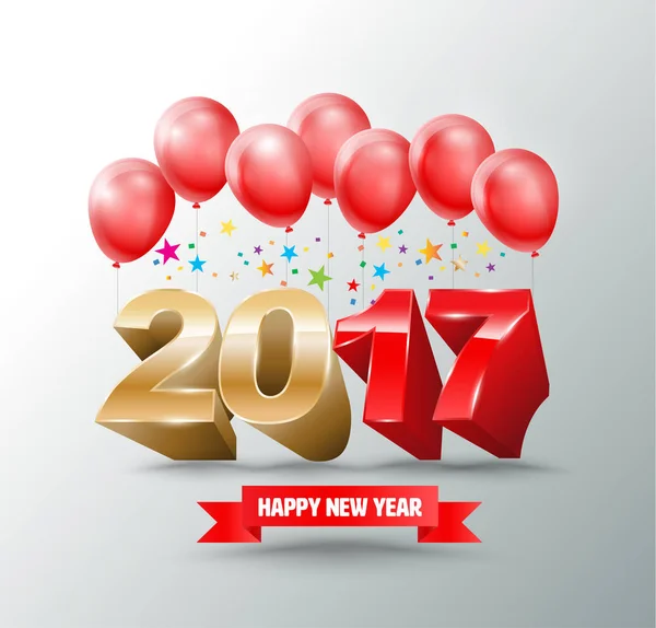 2017 Véspera de Ano Novo com design de balões — Vetor de Stock