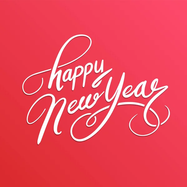 Happy New Year, lettering Greeting Card design text. Vector illu — Stock Vector