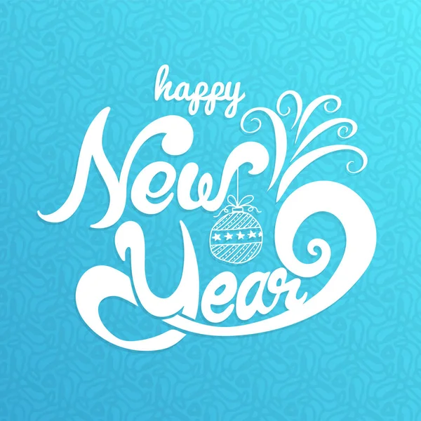 Feliz Año Nuevo, texto de diseño de tarjetas de felicitación con letras. Vector illu — Archivo Imágenes Vectoriales