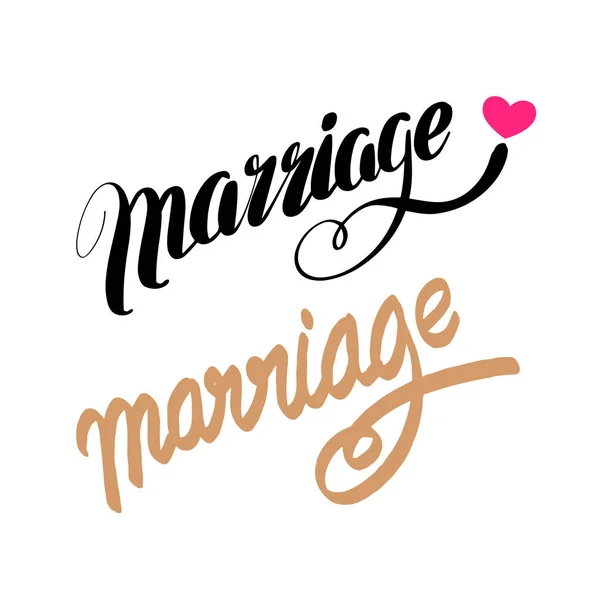 Ægteskab Day kalligrafi hjerteformet . – Stock-vektor