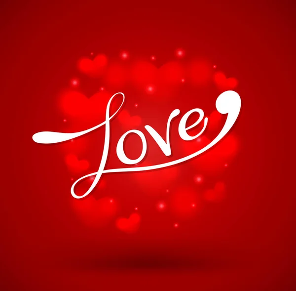 Nápis Love ve tvaru srdce. — Stockový vektor