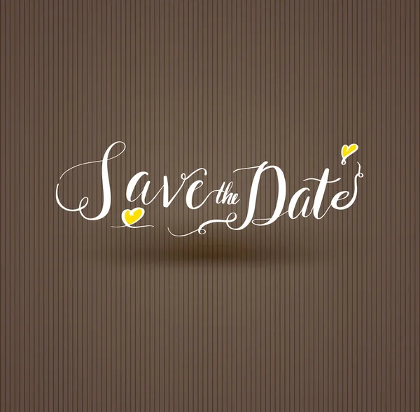 Save the date, ink hand lettering. — Stock Vector