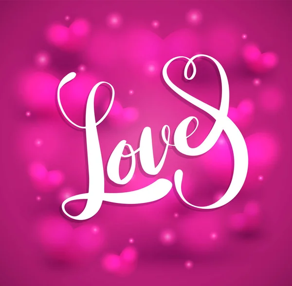 Love lettering on heart shaped. — Stock Vector