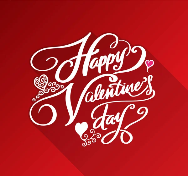 Happy Valentine's day belettering op witte achtergrond. — Stockvector