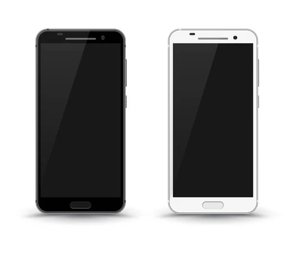 Smartphone realista fácil colocar la imagen en el teléfono inteligente de pantalla . — Vector de stock