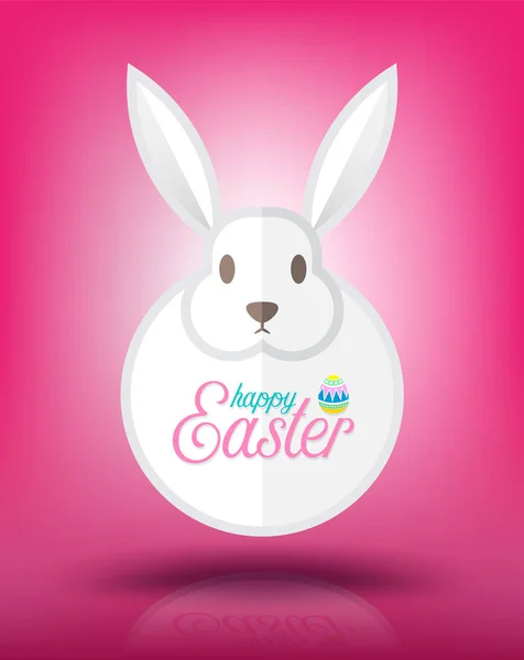Tavşan ile renkli mutlu Paskalya tebrik kartı — Stok Vektör