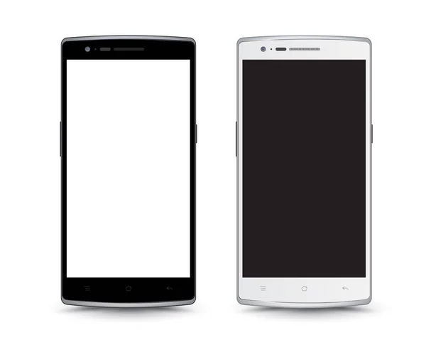 Smartphone realista fácil colocar la imagen en el teléfono inteligente de pantalla . — Vector de stock