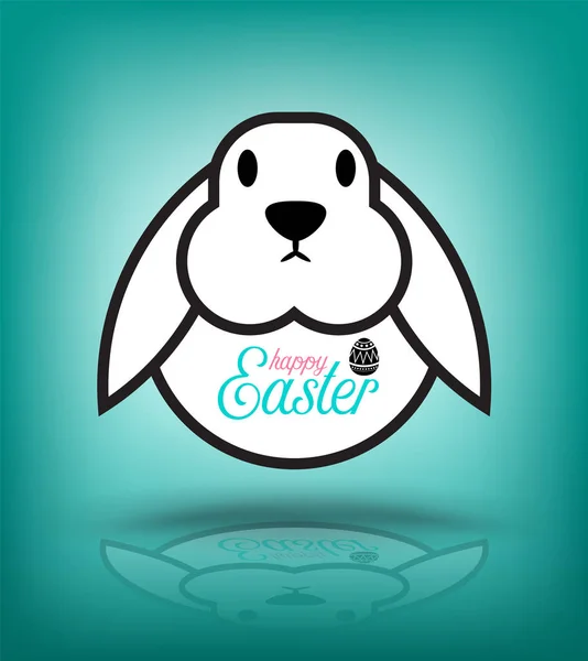 Färgglada Glad påsk gratulationskort med kanin — Stock vektor