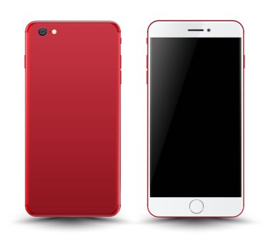 Kırmızı smartphone mockup.