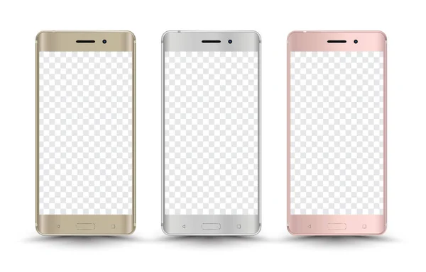 Smartphone mockup delante y detrás . — Vector de stock