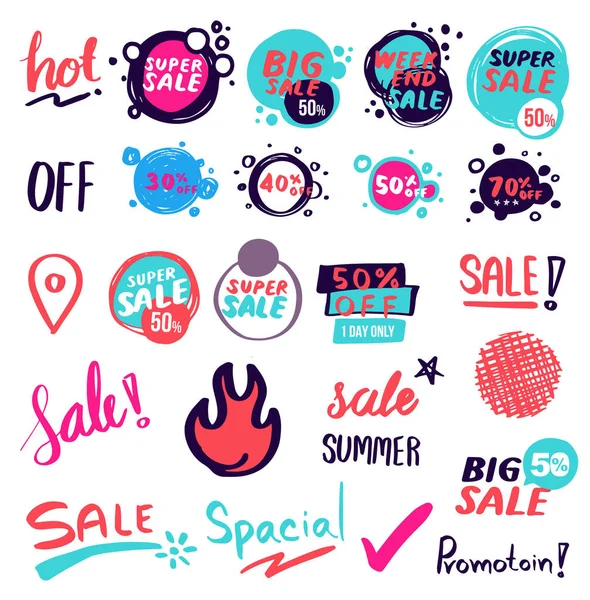 Sale banner collection drawn style. — Stock Vector