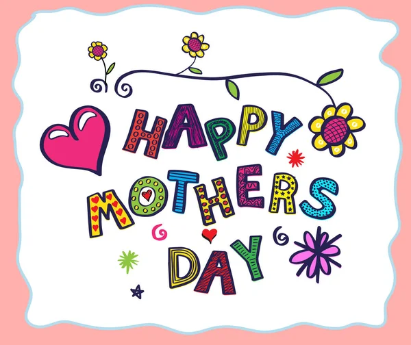 Kézzel rajzolt kártya Mother's Day. — Stock Vector